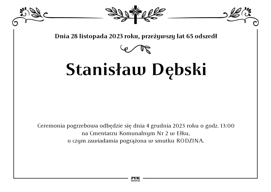 Stanisław Dębski - nekrolog